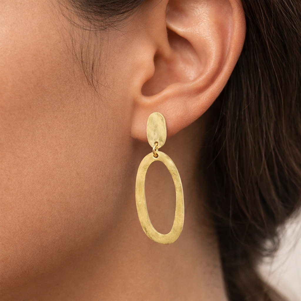 עגילי אובל מינימל לנשים RIIU