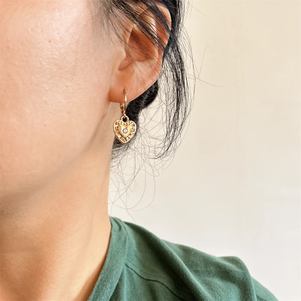 עגילים לב זהב מיוחד ‘TPQA’